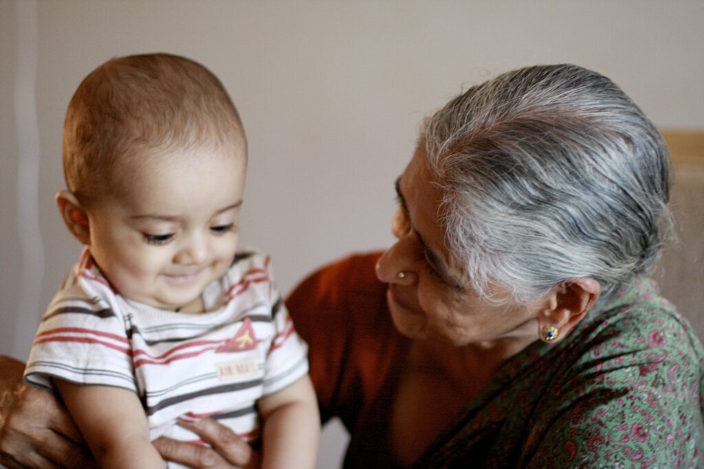 Greatgrandmother with a baby